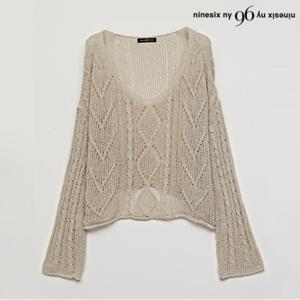 정상가:69,000원 | 부클 시스루 V넥 루즈핏 긴팔 니트 (NO2KT006L0)