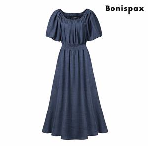 정상가:89,000원 ㅣ 데일리 퍼프 소매 밴딩 롱 원피스 (XP2OW031L0)