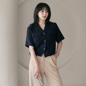 (~XL까지) 디멘 밑단 스트링 투웨이 린넨 블라우스 여름 아우터 데일리 일상 캐쥬얼 출근룩 빅사이즈