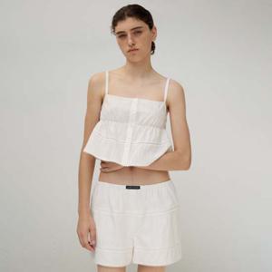 LACE-TRIM SLEEVELESS TOP - OFF WHITE