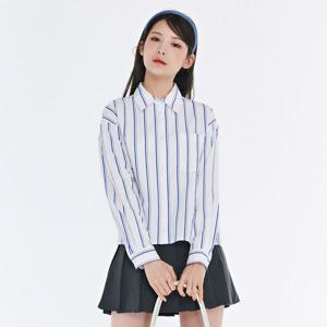 [하프클럽/여성 스트라이프 크롭 셔츠-CARG5463B01