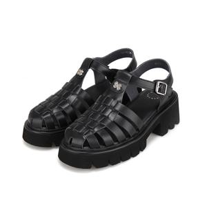 [BEST상품] 바바라 소가죽 피셔맨 여성플랫샌들 5.5cm_BBI442