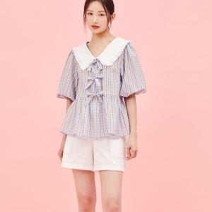 리본 와이드 칼라 블라우스 GP6A0BLR21