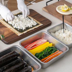 뽀큐트 밧드 스텐 반찬통 바트 밀폐용기 바트 밧트 스테인레스 사각 주방바트