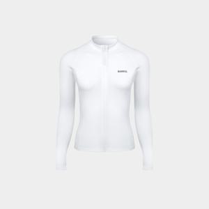 우먼 에센셜 스탠다드핏 집업 래쉬가드 화이트 (B4SWWZR001WHT)