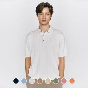 055522 12gg 케이블 반팔 폴로넥 니트 스웨터