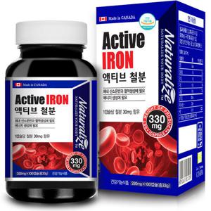 캐나다 액티브 철분 330mg 60C 여성 임산부  청소년 1병 100캡슐 100일분