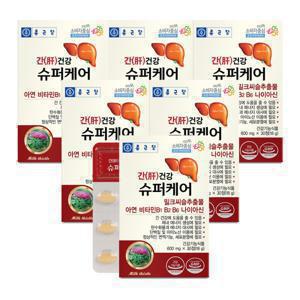 종근당 간건강 슈퍼케어 600mgX30정 6세트 (6개월분) / 밀크씨슬 비타민B군 면역건강 아연 + 쇼핑백