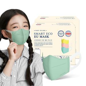 국산 새부리형 일회용 EU마스크 어린이용 민트 100매