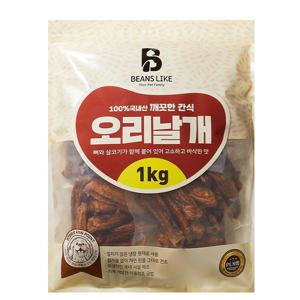 (친절한도그씨)빈즈라이크 오리날개 1Kg  국내산 대용량간식