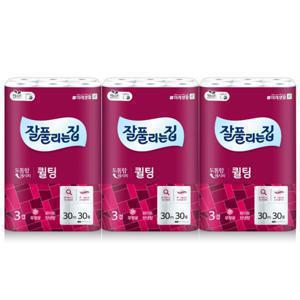 미래생활 잘풀리는집 퀼팅 3겹 30롤 x 3팩  30m