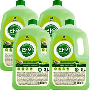 하루그린 라온 주방세제 알로에 3L 4개 식물유래성분함유 1종주방세제