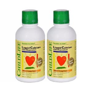 2개 ChildLife 차일드라이프 리퀴드 칼슘 마그네슘 16 oz