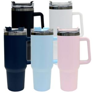지니유니 벤티 플러스 1200ml 대용량 스텐 차량용 손잡이 핸들형 텀블러 빨대포함 대용량 텀블러