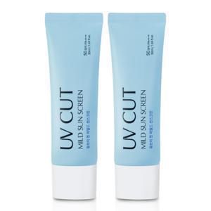 에네스티 유브이 컷 마일드 선스크린(SPF50+) 순한 선크림 50ml 2개 신제품 출시기념 여행용 10mL 증정