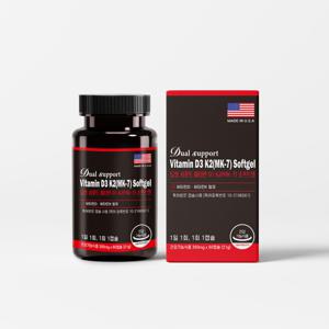 듀얼 서포트 비타민D3 K2 소프트젤 350mg 60캡슐 특허캡슐사용 MK-7