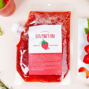 자일로스로 건강한 생 딸기청 청년수제과일청 청년 수제 딸기청 1kg