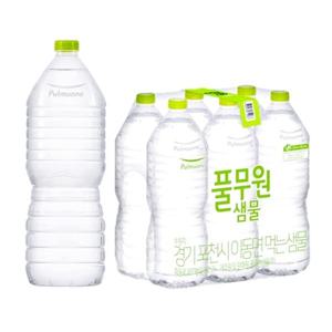 풀무원 무라벨 2L-6개 생수 물 먹는샘물 마시는물 워터 물2리터
