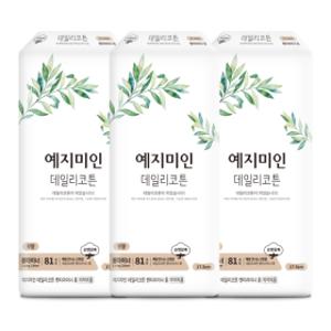 예지미인 데일리코튼 롱 팬티라이너 81Px3팩 외 생리대/입는 오버나이트