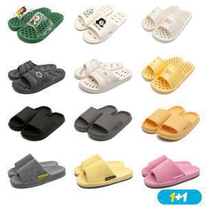 15%+10%쿠폰 1+1 4950원 층간소음방지 린넨 면 지사 거실화 욕실화 실내화
