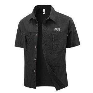 지프스피릿 JEEP SPIRIT 포켓 야상셔츠 5부 반팔 카라티 남자 티셔츠 7368