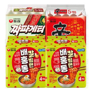 배홍동 칼빔면 8입+신라면 5입+짜파게티 5입 (총 18봉)