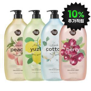 (10%적립)샤워메이트 프레시 바디워시 4종 1.2kg  x3개