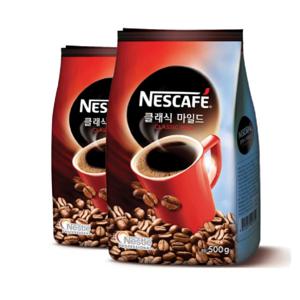 2개 친구선물 네스카페 클래식 마일드 커피 리필 500g 네스카페클래식500  자판기 커피리필 선생님 학교