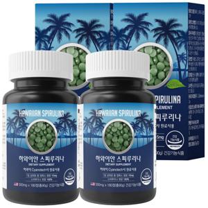 하와이안 스피루리나 100% 500mg 180정 2병 6개월 하와이안스피루리나 하와이 하와이산 리뉴얼 최신입고