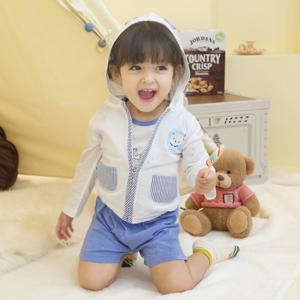 아기 점퍼 아기옷 스타곰곰 후드점퍼 3종셋트 유아동상하복세트 봄여름 바람막이 잠바 돌 두돌_그린베베