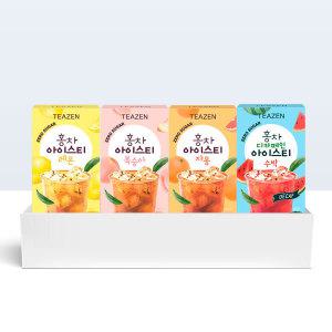 티젠 홍차 아이스티 10스틱 x 4박스 (수박10T+복숭아10T+레몬10T+자몽10T) (총40스틱) / 정상가 28000원