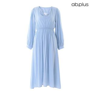 [ab.plus] 셔링 나비카라 플레어 원피스 (LSW1MO40A)