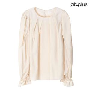 [ab.plus] 라운드넥 턱 퍼프 슬리브 블라우스 (LSW1MB48A)
