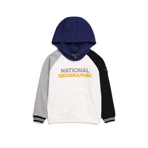 [내셔널지오그래픽 키즈] N201KHD930 배색 자수 후드 맨투맨  WHITE