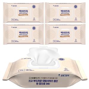 국내제조 유한그린텍 백의민족 프리미엄 물티슈 60매 5개 외출