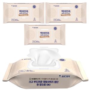 국내제조 유한그린텍 백의민족 프리미엄 물티슈 60매 4개 저자극