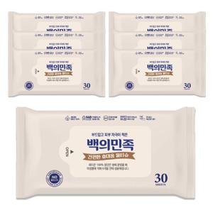 국내제조 유한그린텍 백의민족 프리미엄 물티슈 30매 7개 아이들