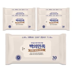국내제조 유한그린텍 백의민족 프리미엄 물티슈 30매 5개 휴지