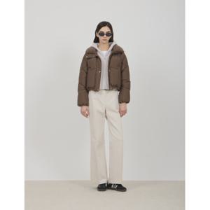 [쥬크]니트카라 구스다운 크롭패딩 (Z244PSG183)