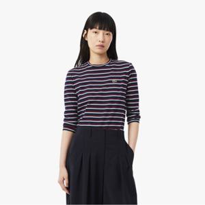 [시즌오프 30% 인하] 라코스테 공식 여성 멀티 스트라이프 긴팔 티셔츠 TF0354-55G FZI