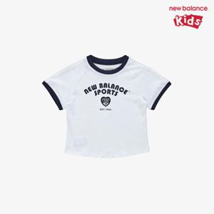 [뉴발란스키즈] NK9EF2831G(10) 화이트 Hybrid Sports) 크롭 반팔 티셔츠