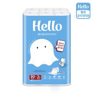 헬로 클린네이처 와이드 3겹 천연펄프 화장지 30m x 30롤 1팩