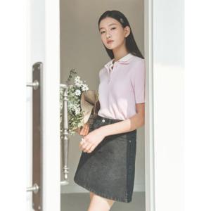 [빈폴레이디스] 데님 미니 스커트 블랙 (BF5427N035)