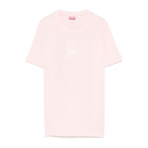 겐조 파우더 핑크 로고 프린트 티셔츠 FF52TS172 4SO34