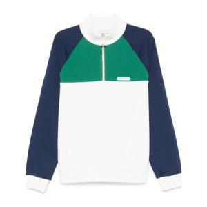 카사블랑카 컬러 블록 하프 집업 맨투맨 MF24JTP28801 GRENAVYW