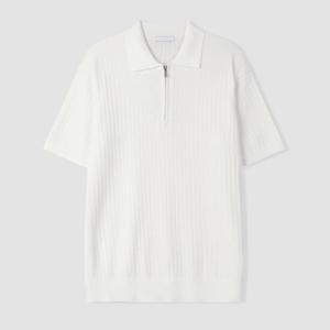 [리빌모아]남자 데일리 집업 골지 카라 반팔 니트 AS5-KNH-Q010-