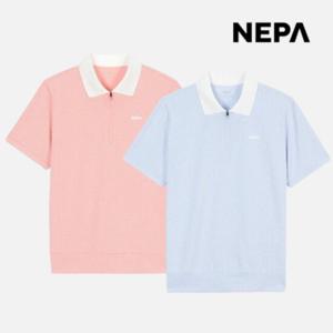 네파 여성 체크 반팔 폴로 티셔츠 세미크롭 등산 카라티 7L45247