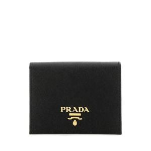 프라다 로고 블랙 사피아노 플랩 지갑 560100