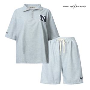 [나인식스뉴욕] 지퍼넥 패치 티 앤 밴딩 팬츠 투피스 (NP6ST007M0)