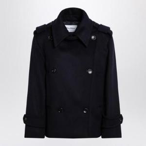 MAX MARA Blue double breasted wool coat LAVENOWO/XH_MAXM-005